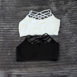 Women's Black and White Strappy Tops